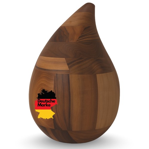 Holzurne walnuss tropfenform - holzurne,