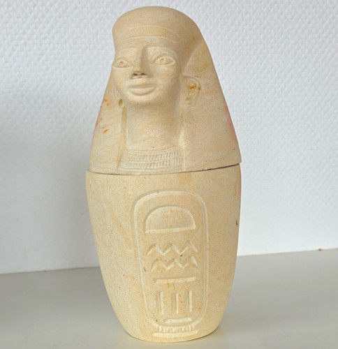 ägyptische stein urne - stein-urne, beige
